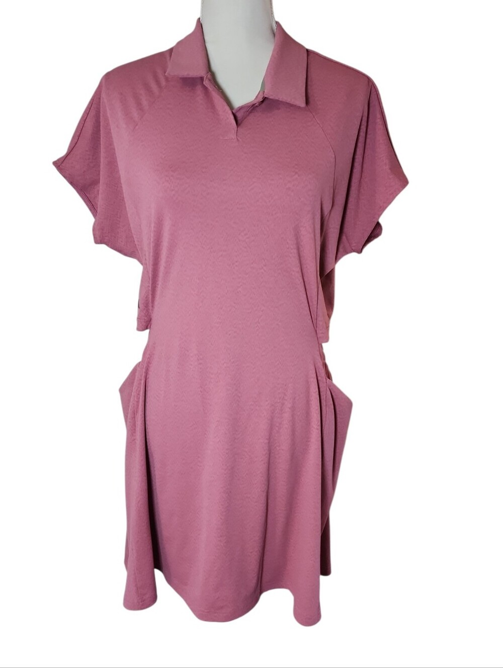 Adidas Womens Go To Golf Dress In Pink With Open Back Size Large